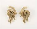 A Pair of 14 Karat Yellow Gold Earrings