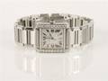 A Stainless Steel and Diamond Wristwatch Cartier Tank Francaise