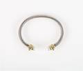 A Sterling Silver and 18 Karat Yellow Gold Cable Bracelet David Yurman