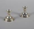 A Pair of American Sterling Silver Weighted Candlesticks Wallace Rose Point Pattern