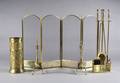A Brass Fireplace Set