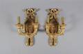 A Pair of Louis XVI Style Giltwood TwoLight Sconces