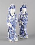 A Pair of Japanese Porcelain Guanyin