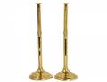 17 PAIR OF BRASS CANDLESTICKS