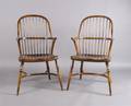 A Pair of Walnut Windsor Style Chairs
