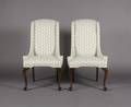 A Pair of Queen Anne Style Upholstered Side Chairs