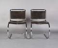 A Pair of Chromed Side Chairs Mies Van Der Rohe