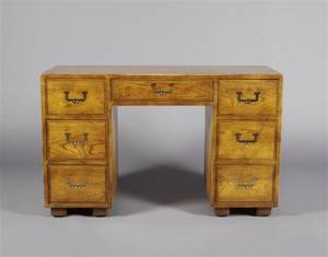 A Campaign Style Pedestal Desk