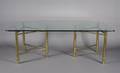 A Brass and Glass Contemporary Dining Table