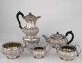58 FIVE PIECE GEORGE IV STERLING SILVER TEA SERVICE
