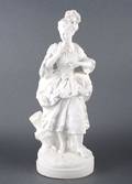 A Continental Bisque Porcelain Figure of an 18th Century Girl