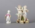 A Volkstedt Porcelain Figural Group of Two Putti