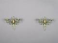A Pair of Painted and ParcelGilt Iron Two Light Sconces