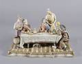 A Porcelain Sculpture of The Supper at Emmaeus
