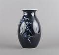 A Japanese Dark Blue and White Vase