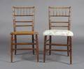 A Pair of Faux Bamboo Side Chairs