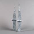 A Pair of Zinc Obelisk Form Finials