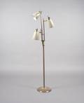 A Contemporary ThreeLight Brass and Painted Floor Lamp