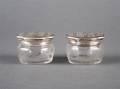 Two American Sterling Silver Topped Etched Glass Jars R Blackington Co
