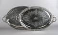 A Pair of Ovoid Silverplate Serving Trays