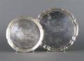 Two Sterling Silver Commemorative Engraved Trays