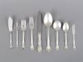 An American Silver Flatware Service Alvin Chateau Rose pattern
