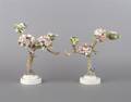 A Pair of Dorothy Doughty Crabapple and Butterfly Bisque Models Royal Worcester