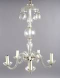 Three Molded and Cut Glass FiveLight Chandeliers