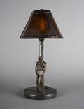 An Arts and Crafts Figural Bronze Lamp