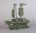 A Chinese Carved Hardstone Dragon Boat
