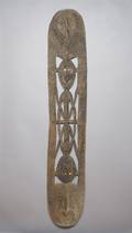 A New Guinea Sepik River Carved and Shell Inset Shield
