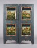 A Two Panel Painted Screen