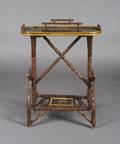 A French Willow Japanned Tray Table