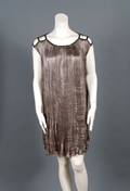 A Patricia Lester Brown Silk Trapeze Dress