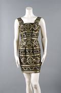 A Zandra Rhodes Black and Gold Cocktail Dress
