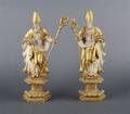 Two Carved and Gesso Figures of Bishops