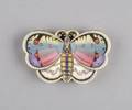 An Enameled Butterfly Form Hinged Box