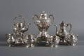 An American Sterling Silver Hand Hammered Seven Piece Tea and Coffee Service Gorham