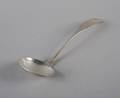 An American Coin Silver Fiddle Back Ladle J Peabody Connecticut and North Carolina