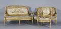 A Louis XV Style Giltwood and Aubusson Upholstered Parlor Suite