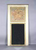 A Louis XV Style Painted and Parcel Gilt Trumeau Mirror