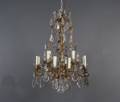 A GiltMetal and Crystal TwelveLight Chandelier