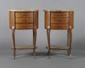 A Pair of Italian Louis XVI Style Marquetry Side Tables