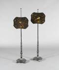 A Pair of Lacquered Pole Fire Screens
