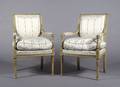 A Pair of Louis XVI Style Painted Fauteuils