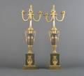 A Pair of Empire Style ThreeLight Candelabra