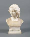 An Alabaster Bust of a Young Woman