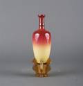 A Wheeling Peach Blow Morgan Vase