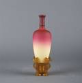A Wheeling Peach Blow Morgan Vase