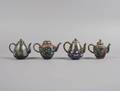 A Group of Four Japanese Cloisonne Teapots